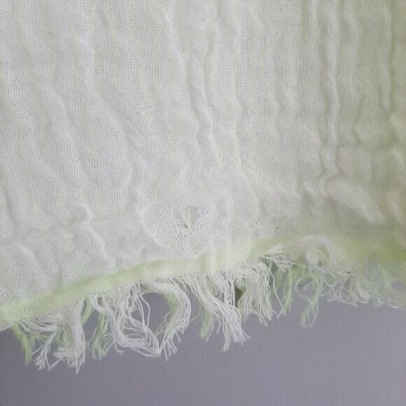 LULULEMON \ Warrior Scarf Gauze Two Tone Dip-Dye Large Wrap Green & White Flawed - Picture 14 of 16